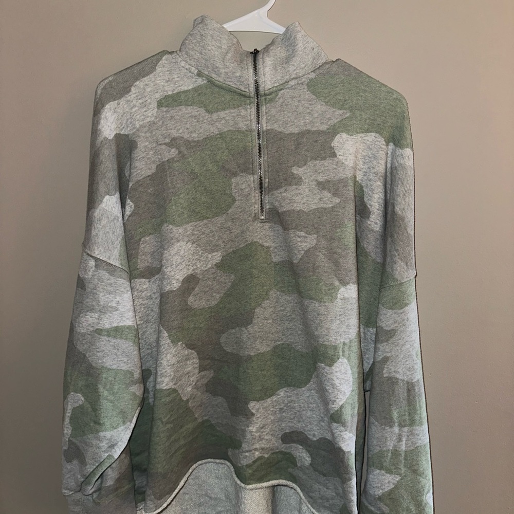 Aerie Heather Gray Zip Pullover